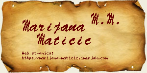 Marijana Matičić vizit kartica
